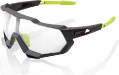 100% SpeedTrap Soft Tact Cool Gray Glasses / Transparent Photochromic Glass