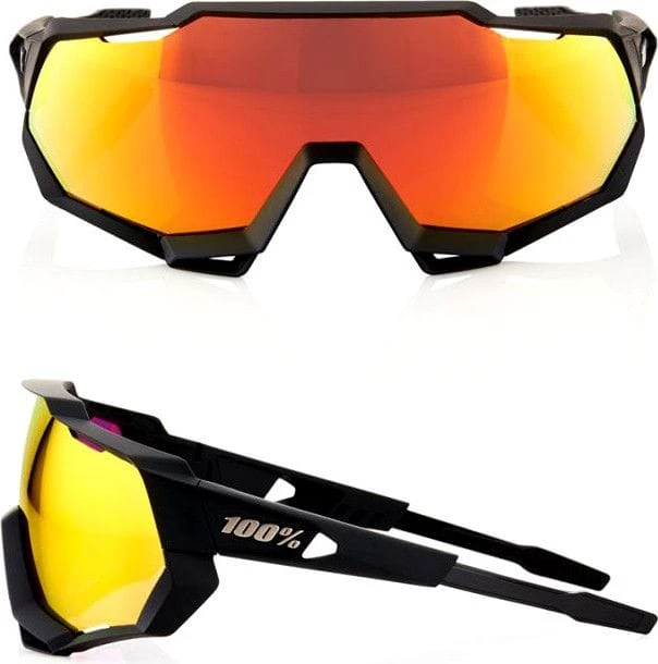 100% Speedtrap - Soft Tact Black / HiPER Red Mirror 4 100% Speedtrap - Soft Tact Black / HiPER Red Mirror - Image 2